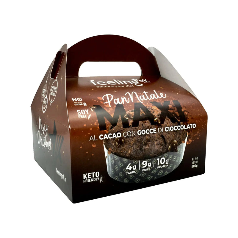 Feeling Ok Pan Natale Maxi al Cacao con gocce 500g Feeling ok