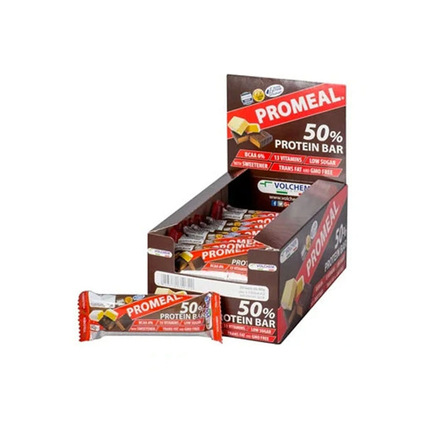Volchem Promeal Protein 50% 60g Box da 20 Barrette ad Alto Conetnuto Proteico 50% Volchem